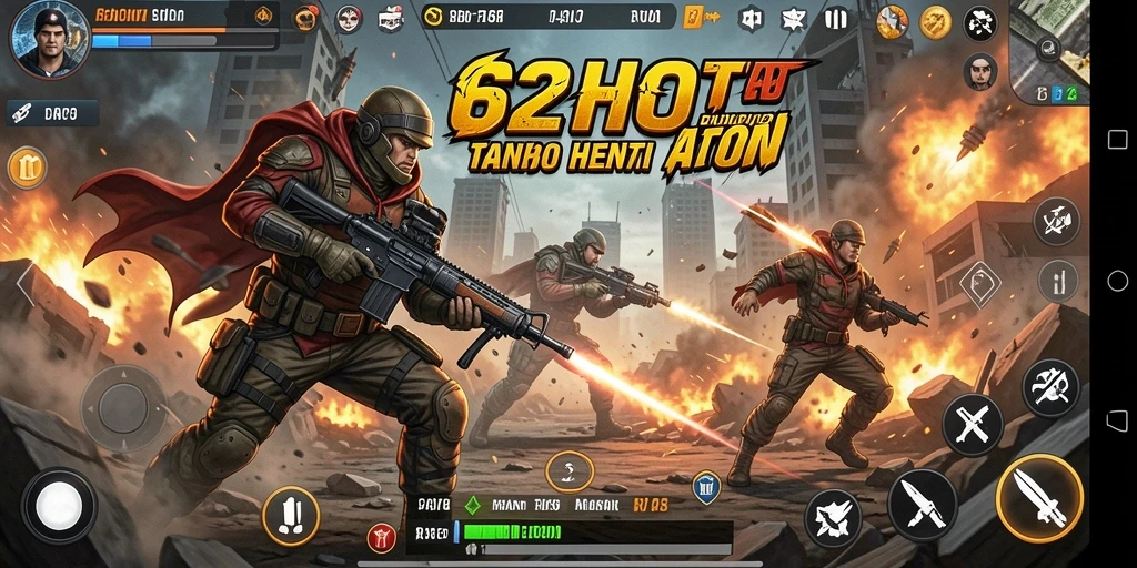 Tampilan aksi mendebarkan di gameplay 62HOT.