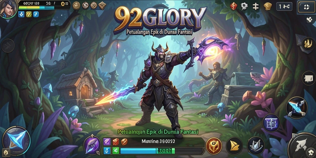 Tangkapan layar menunjukkan aksi seru dalam game RPG 92GLORY.
