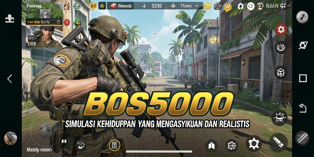 Screenshot menampilkan karakter dalam kehidupan sehari-hari di BOS5000.
