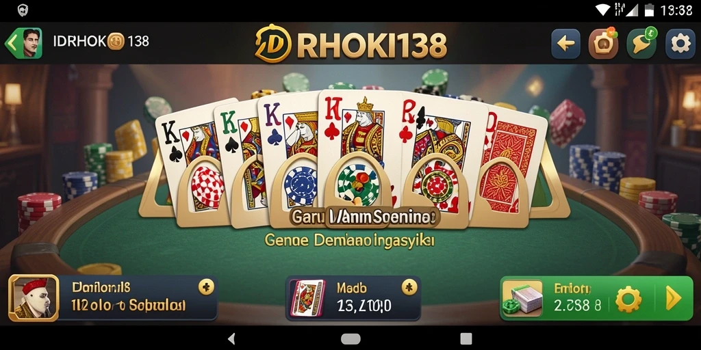 Tangkapan layar gameplay menarik IDRHOKI138 yang menampilkan aksi Domino.