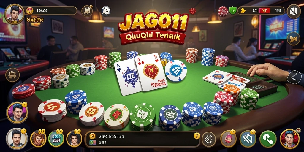 Screenshot utama JAGO11 menampilkan gameplay QiuQiu yang seru dan dinamis.