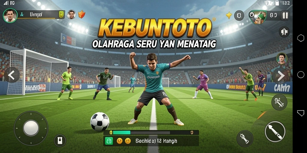 Screenshot gameplay KEBUNTOTO menampilkan aksi mendebarkan dalam pertandingan olahraga.