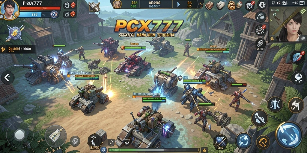 Tampilan gameplay menarik dari PCX777, penuh strategi dan manajemen.